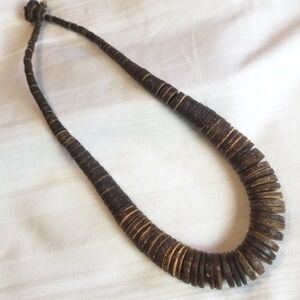 Wood Bead Statement.Necklace